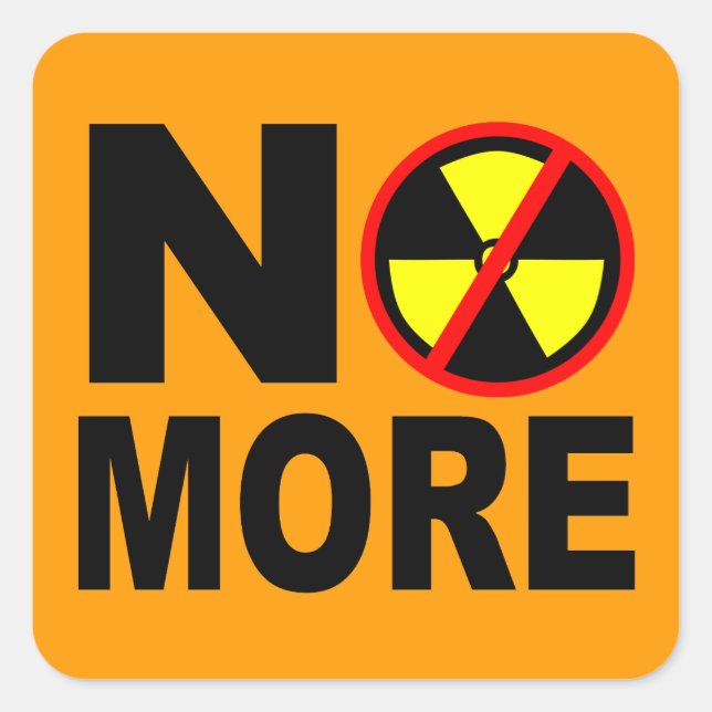Quadrado Não há mais adesivo de protesto anti-nuclear (Frente)