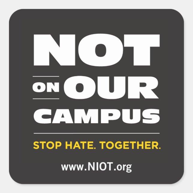 Quadrado Não no nosso adesivo do campus (Frente)