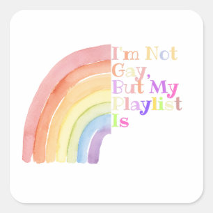 Quadrado Não Sou Gay Mas Minha Playlist É Engraçada Adesivo