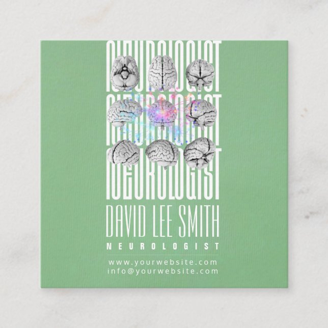 Quadrado Neurologista Tipografyc cartão de visita (Frente)