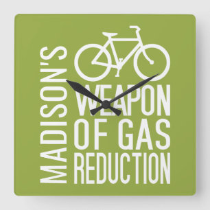 Quadrado Nome personalizado da bicicleta e relógio de cor