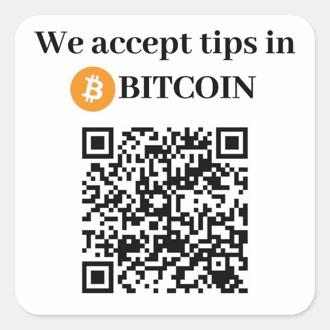 Quadrado Nós personalizados aceitamos dicas no adesivo de B (Frente)