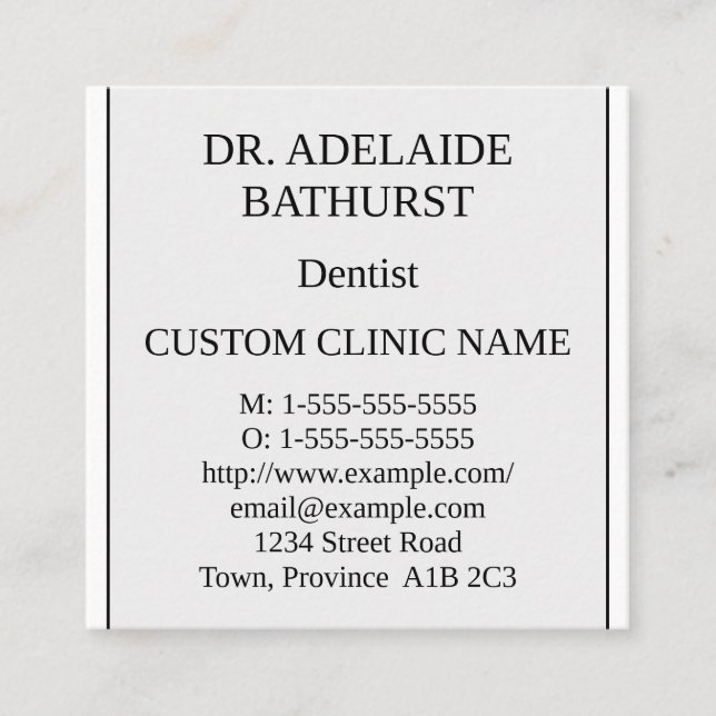 Quadrado Nostalgia, Cartão de visita tradicional (Frente)