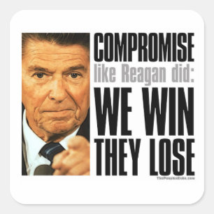 Quadrado O Adesivo de Compromisso de Reagan