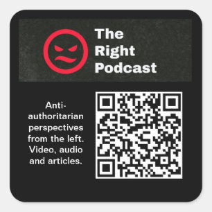 Quadrado O adesivo do podcast direito