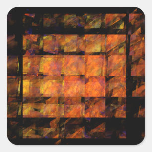 Quadrado O adesivo na Praça Abstrato da Parede