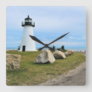 Quadrado O Farol Ponto de Ned, Relógio de Muro de Massachus