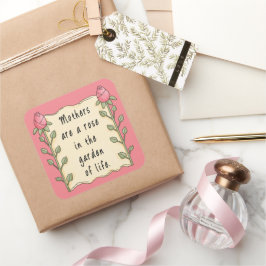 Quadrado O poema da mãe, adesivo de diversão de Natal