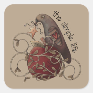 Quadrado O simples adesivo de corvos-marinhos