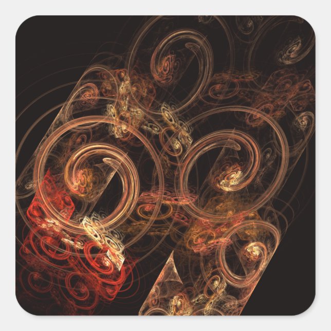 Quadrado O som do adesivo da Abstrato de música (Frente)