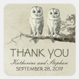 Quadrado Obrigado, adesivo do OWLS pelos seus favores de ca