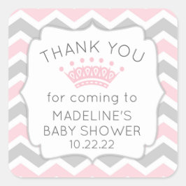 Quadrado Obrigado cor-de-rosa você favorece o adesivo