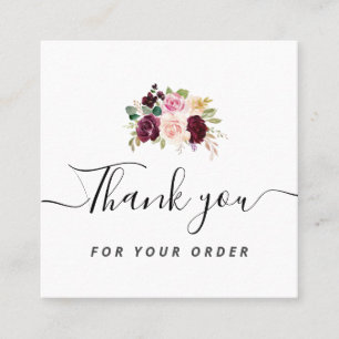 Quadrado Obrigado, script cartão de visita