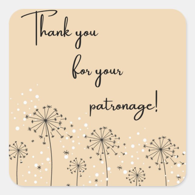 Quadrado Obrigados naturais para o seu adesivo (Frente)