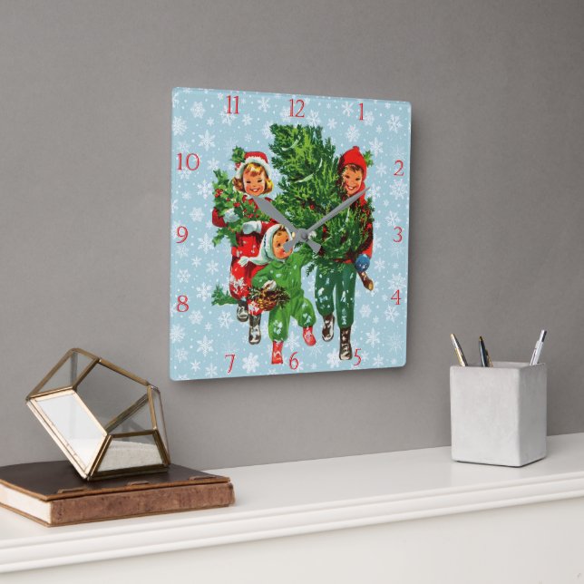 Quadrado Obtendo o Relógio da Árvore de Natal (Escritório)