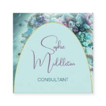 Oceano sob o mar Coral QR Cartão de visita