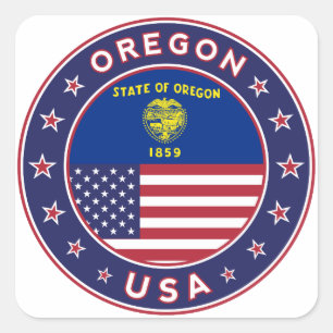 Quadrado Oregon, adesivo do Oregon, capa de telefone, saco
