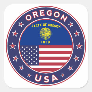 Quadrado Oregon, adesivo do Oregon, capa de telefone, saco