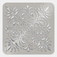 Ornamentado Silver Emboscada Adesivo