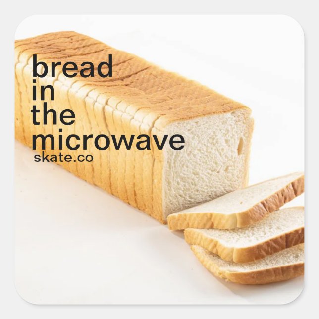 Quadrado pão no adesivo de micro-ondas (Frente)