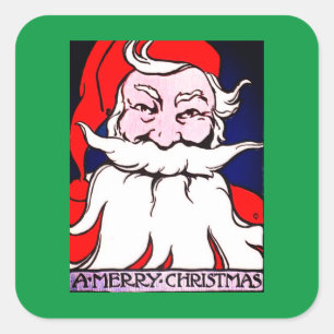 Quadrado Papai Noel FELIZ NATAL ART NOUVEAU ADESIVO