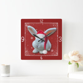Quadrado Papais noeis de Natal Relógio Bunny