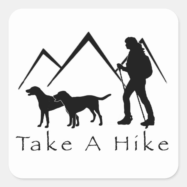 Quadrado Pegue um adesivo do Hike-Mutts (Frente)
