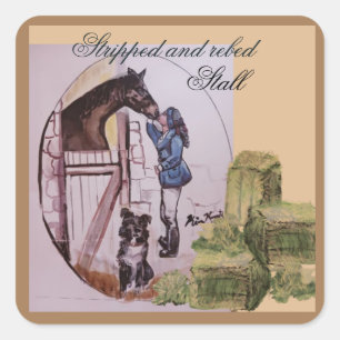 Quadrado personalizar adesivo para cavalos