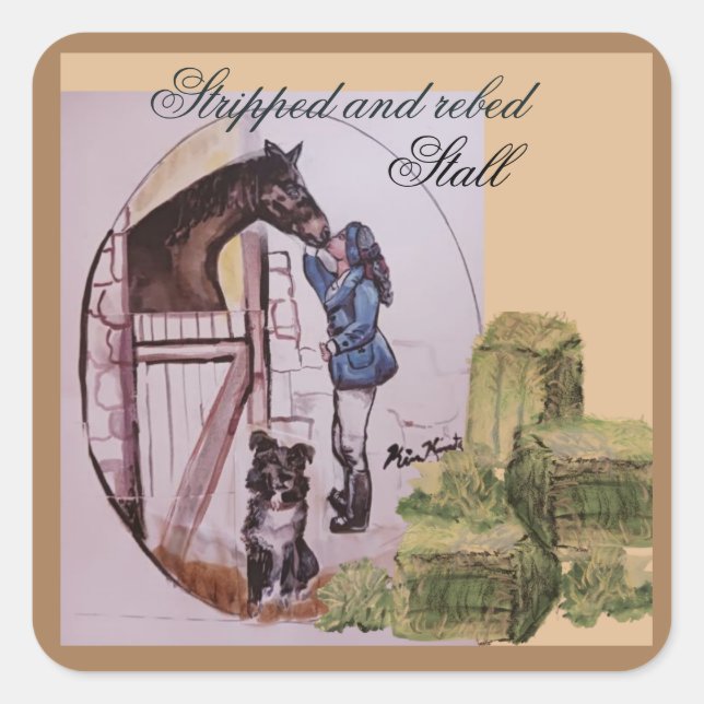 Quadrado personalizar adesivo para cavalos (Frente)