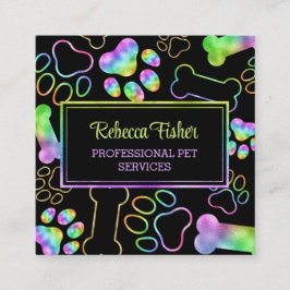 Quadrado Pet Sentado, Cachorro Caminhando, Cartão de visita