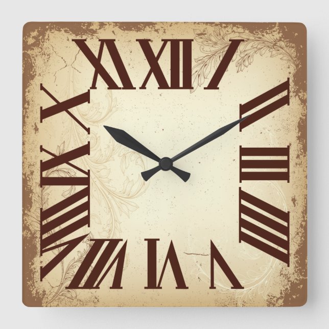 Quadrado PixDezines Vintage Antigo relógio inglês (Frente)