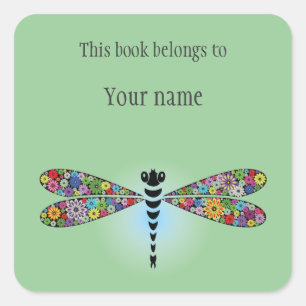 Quadrado Placa do adesivo da Dragonfly Damselfly Personaliz