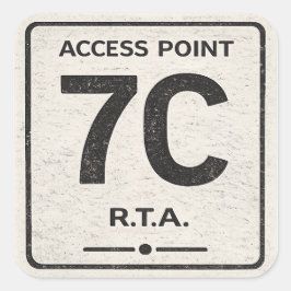 Quadrado Ponto de Acesso R.T.A. 7C Infraestrutura Adesivo