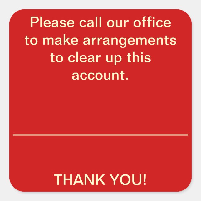 Quadrado POR FAVOR, CHAME-NOS O Adesivo de Coleções (Frente)