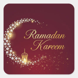 Quadrado Presente de Adesivo Redondo do Ramadan Kareem