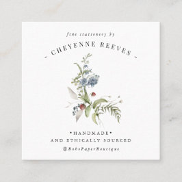 Quadrado Primavera de Aquarela Cartão de visita de flor sel