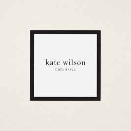 Quadrado profissional branco preto-e-preto elegant