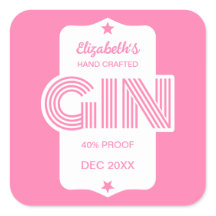 Qualquer adesivo de gin personalizado a cores