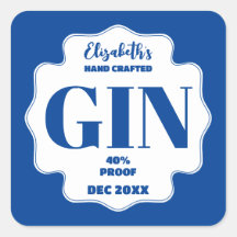 Qualquer adesivo de gin personalizado a cores