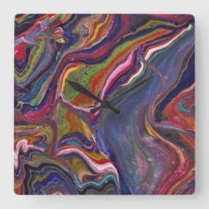 Quadrado Rainha Por Um Dia 1 Relógio Abstrato Colorido Selv