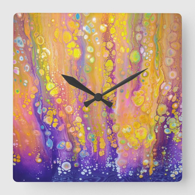 Quadrado Relógio abstrato Puro (Frente)