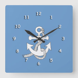 Quadrado Relógio - Âncora de Navio