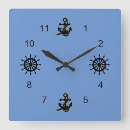 Quadrado Relógio - Âncoras e Mãos