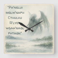 Relógio Aquarela Cthulhu Horror Cósmico Lovecrafti