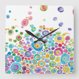 Quadrado Relógio Artístico Dentro do Círculo