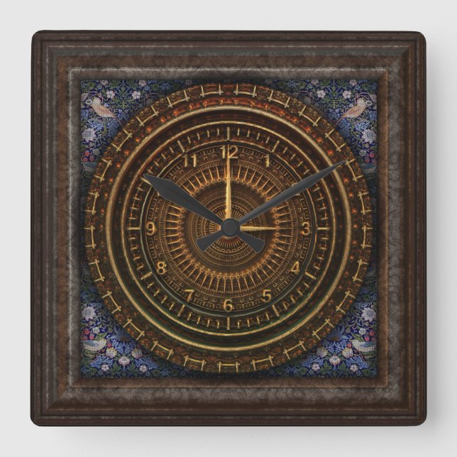 Quadrado relógio barroco vitorioso (Frente)