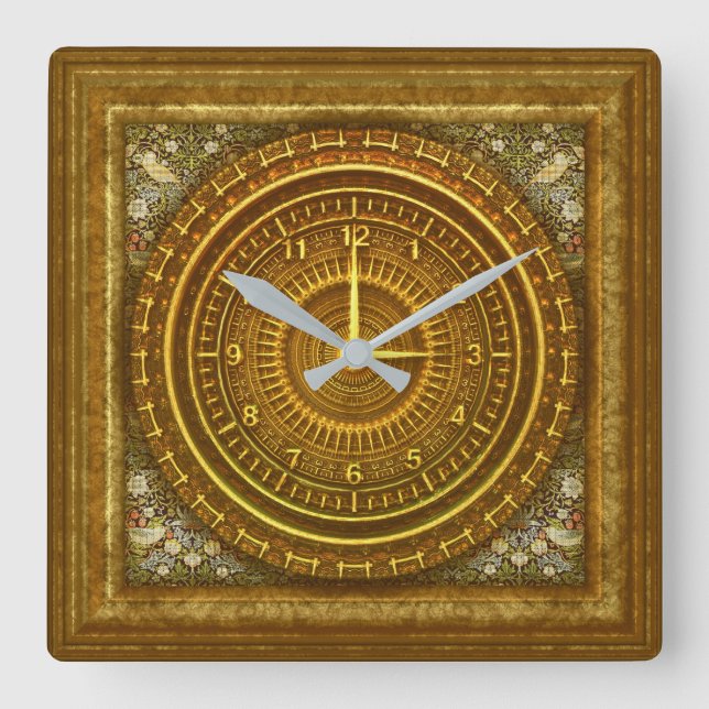 Quadrado relógio barroco vitorioso (Frente)