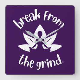 Quadrado Relógio BFTG Lotus Yoga (Branco)