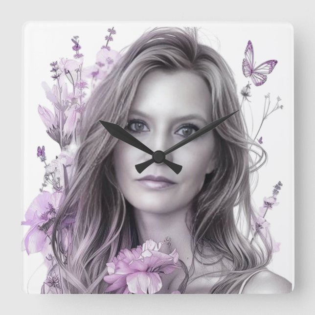 Quadrado Relógio Branco (Frente)