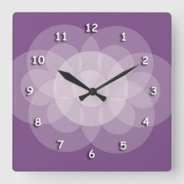 Quadrado Relógio - Círculos de Interseção em Roxo